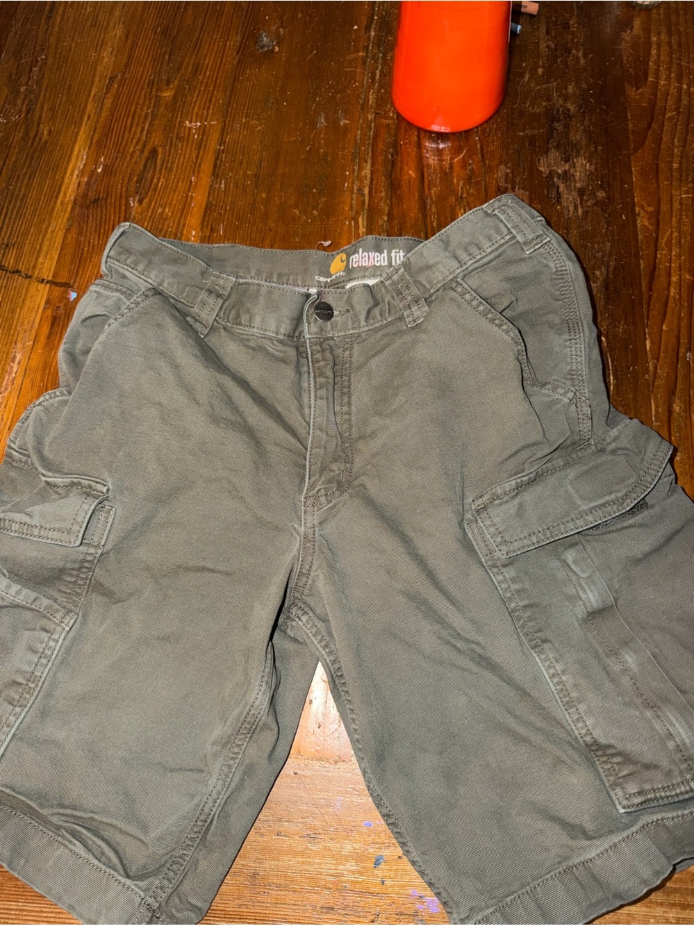 Carhartt Men’s 32 Relaxed Fit Cargo Shorts Olive Green Workwear 10” Inseam
